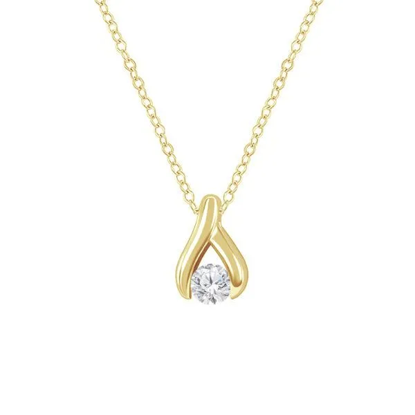 Eppi Eppi Minimalistischer Anhänger mit Diamanten Tilda, Gelb, – Produktbild 1 von 3