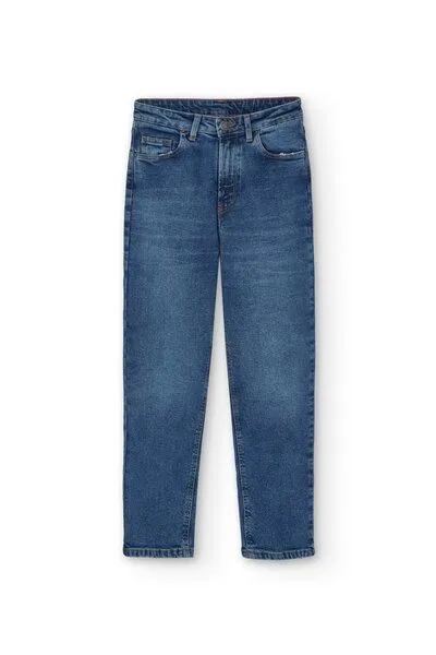 TIRALAHILACHA TIRALAHILACHA Gueda Momfit Denim Trousers, Blau, – Produktbild 4 von 4