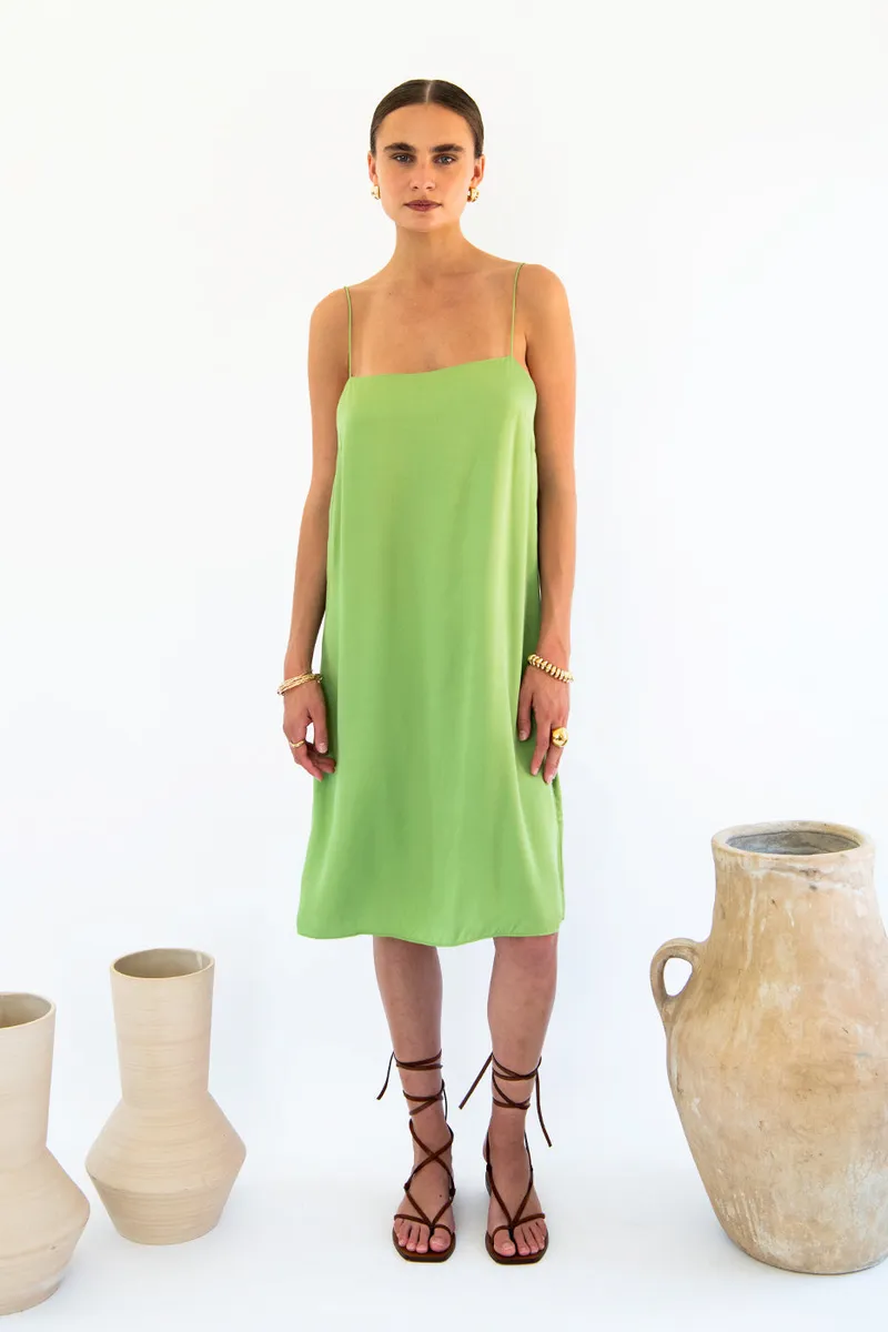 Neu Nomads Neu Nomads Damen vegan Slip Dress Julianne Boxy Emerald, Hellgrün, – Produktbild 2 von 2
