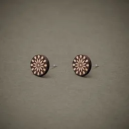 feinformart feinformart Ohrstecker / Ohrring aus Holz "Blümchen" 7mm / 9mm – Produktbild 1 von 1