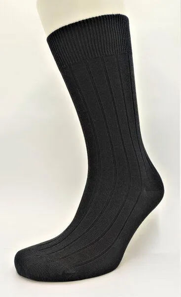 BLS Organic BLS Organic 4er Pack GOTS zertifiziert 98 % Bio-Baumwolle Rippe gemustert Herren Socken, Schwarz, – Produktbild 2 von 2