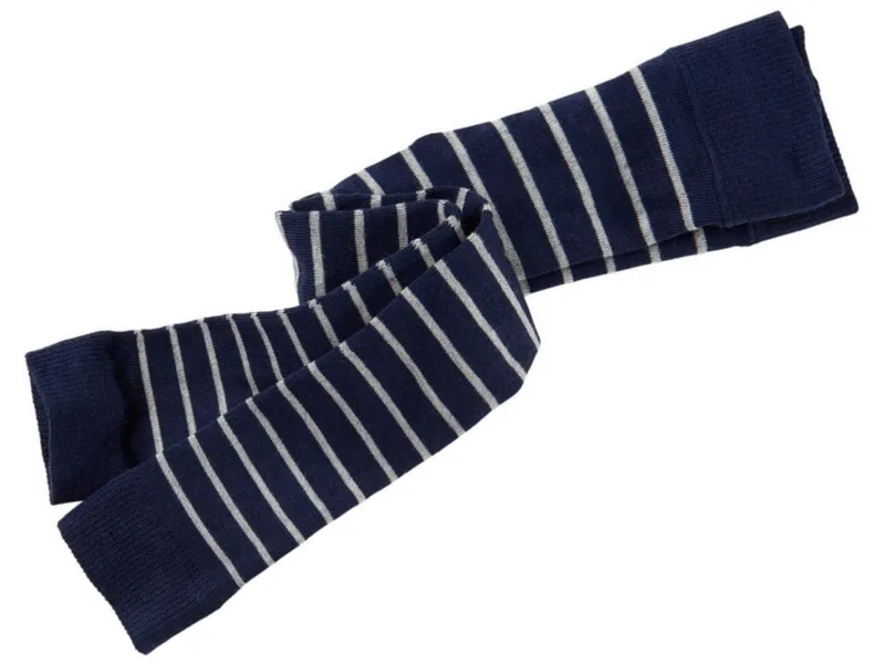 grödo Kinder Leggings Schurwolle Baumwolle (kbA) blau-geringelt Gr.3-4, Blau, mehrfarbig, – Produktbild 1 von 2