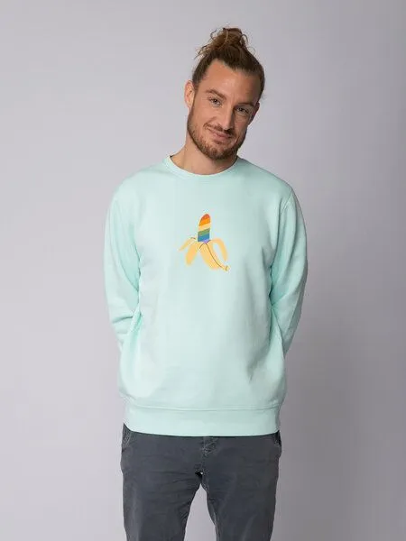 watapparel watapparel Sweatshirt Unisex Rainbow Banana, Caribbean blue, – Produktbild 2 von 3