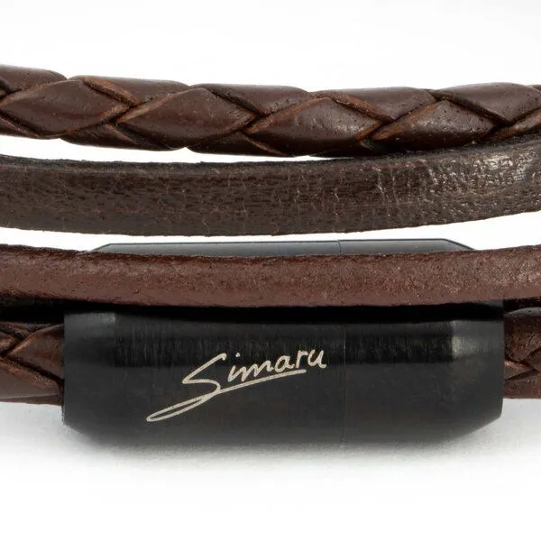 Simaru Simaru Echtleder Wickelarmband braun, Lederarmband mit Magnetverschluss, Braun, – Produktbild 2 von 2