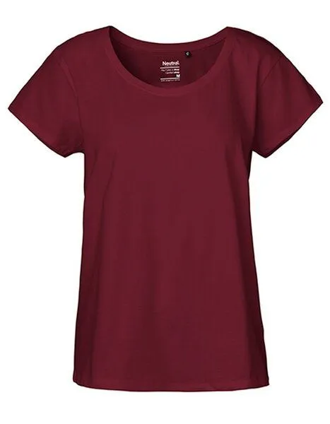 Neutral Neutral® Damen T-Shirt von Neutral Bio Baumwolle Loose Fit, Bordeaux, – Produktbild 2 von 4