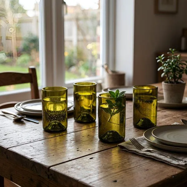 Upglassic Upglassic Upcycling-Trinkglas 300 ml, Grün, – Produktbild 6 von 6