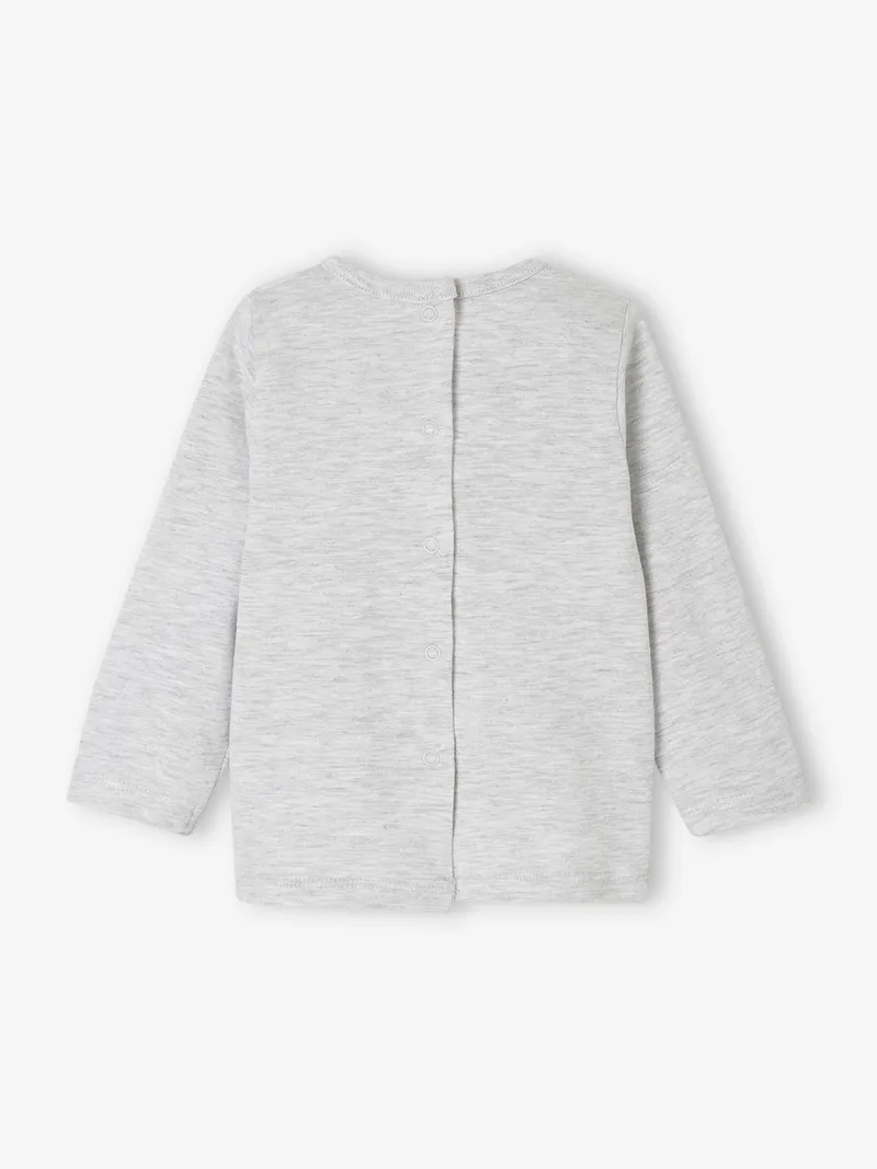 Vertbaudet Baby Shirt mit Aufschrift, Grau meliert, – Produktbild 4 von 4