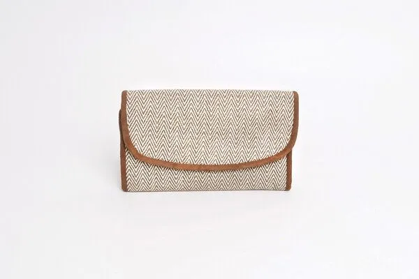 Himal Hemp Himal Hemp Geldtasche aus Baumwolle, Weiß-dunkelgrün (fischgräten-muster), – Produktbild 1 von 3