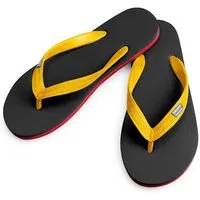 Hippobloo Hippobloo Flip Flops aus 100% Naturkautschuk, Schwarz-rot-gelb (mehrfarbig), – Produktbild 1 von 1