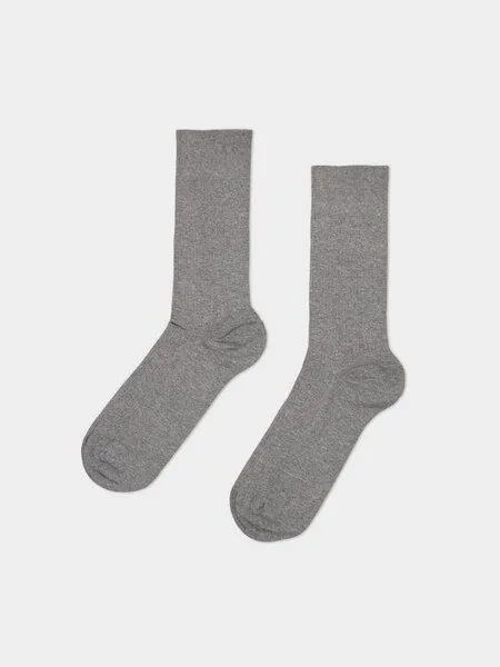 erlich textil erlich textil Casual Cotton Gerippte Socken im 3er Pack aus Bio-Baumwolle, Hellgrau-melange (grau), – Produktbild 3 von 4