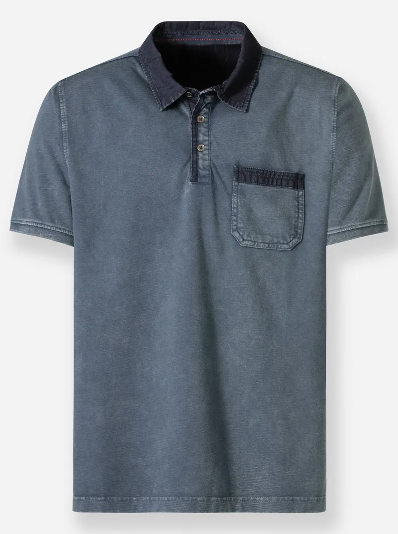 marco donati Kurzarm-Shirt, Rauchblau-meliert, – Produktbild 1 von 2