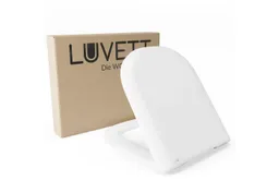 LUVETT WC-Sitz D900 D-Form Modern Absenkautomatik sanitär Antibakteriell, Softclose (1-St., Inklusive 3 Befestigungsmöglichkeiten), mit Original SoftClose® Absenkautomatik, Duroplast, Abnehmbar – Produktbild 1 von 1