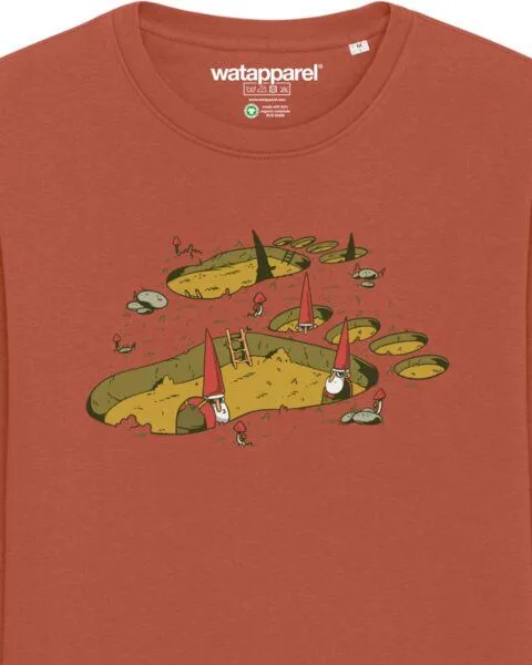 watapparel watapparel Sweatshirt Unisex Gnome Footprint, Heritage brown, – Produktbild 3 von 3