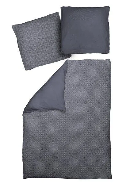 Nature by Adam Nature by Adam Bettwäsche 2tlg aus 100% Bio-Baumwolle - Made in Germany - Graphic Ventus light, Dunkelblau, – Produktbild 3 von 4