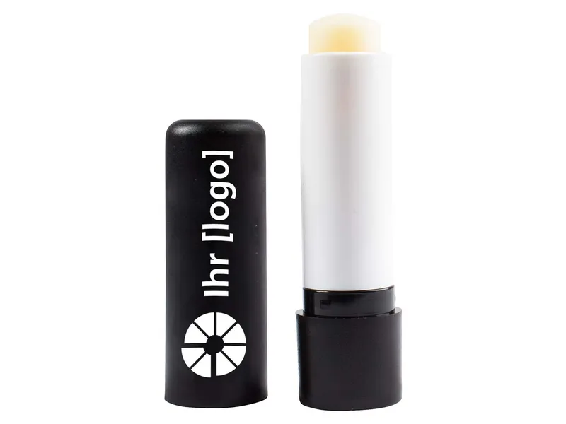 Lippenpflegestift 'Nature' Vanille schwarz aus Recyclingkunststoff mit 1-farbigemAufdruck – Produktbild 1 von 1