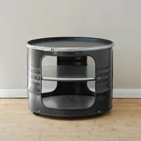 Lockengelöt Lockengelöt Bob Couchtisch aus einem Hamburger Ölfass, Schwarz (gepulvert), – Produktbild 2 von 6