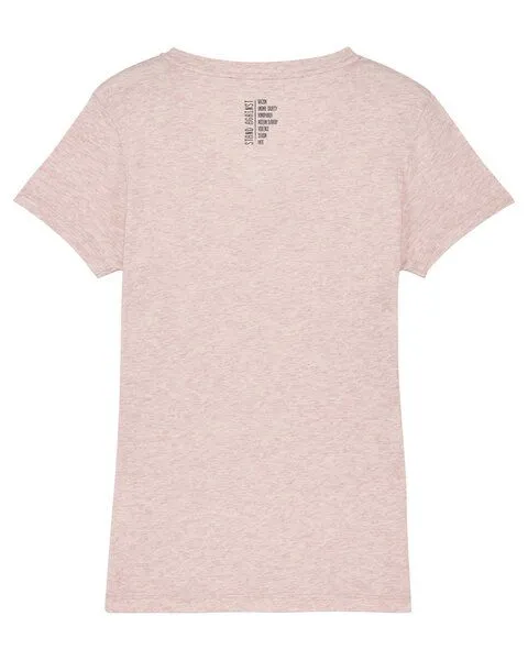 Human Family Human Family Damen T-Shirt mit V-Ausschnitt "Evolution - Stand Against" in 4 Farben, Rosa-meliert, – Produktbild 1 von 4
