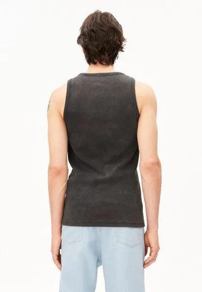 ARMEDANGELS ARMEDANGELS GMT DYE Herren Ripp-Top aus Bio-Baumwoll Mix, Black washed, – Produktbild 2 von 4