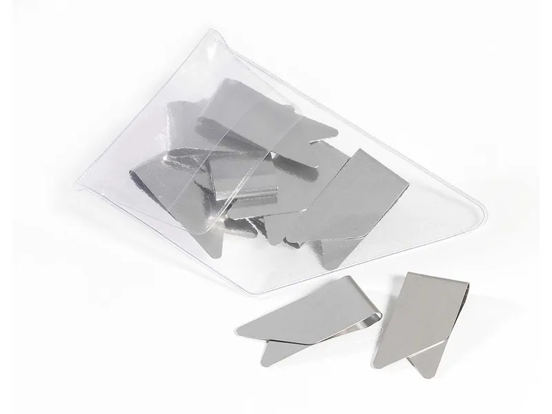 Memo Promoclip, Büroklammer aus Federstahl, blanko, silber, 40 x 19 mm, 10 Stk. – Produktbild 1 von 1