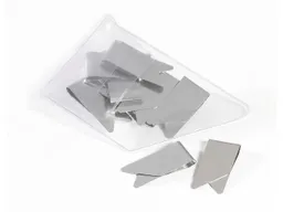 Memo Promoclip, Büroklammer aus Federstahl, blanko, silber, 40 x 19 mm, 10 Stk. – Produktbild 1 von 1