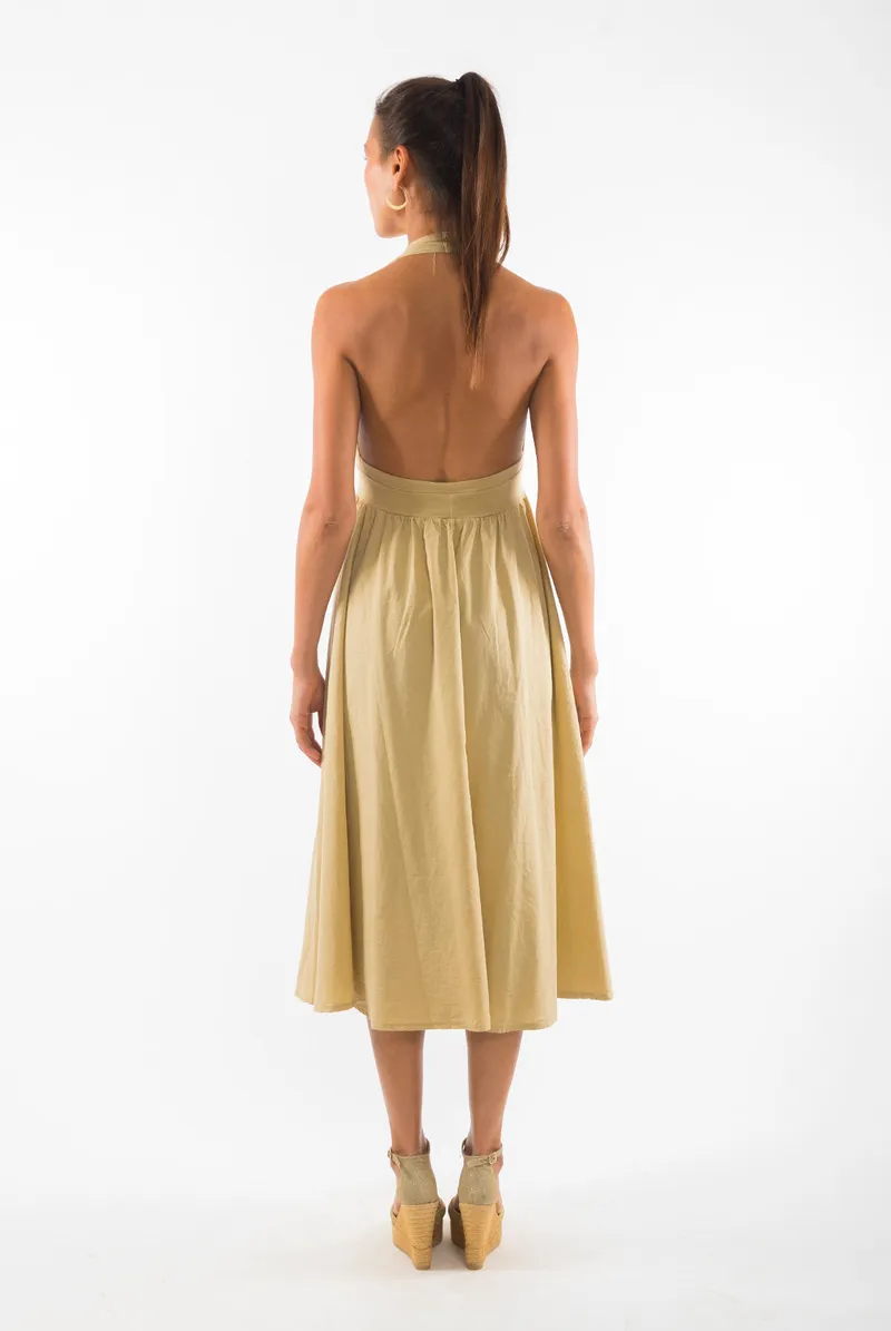 RAVENS VIEW IBIZA RAVENS VIEW IBIZA Damen vegan Kleid Marilyn Kamelgelb, Gelb, – Produktbild 1 von 1