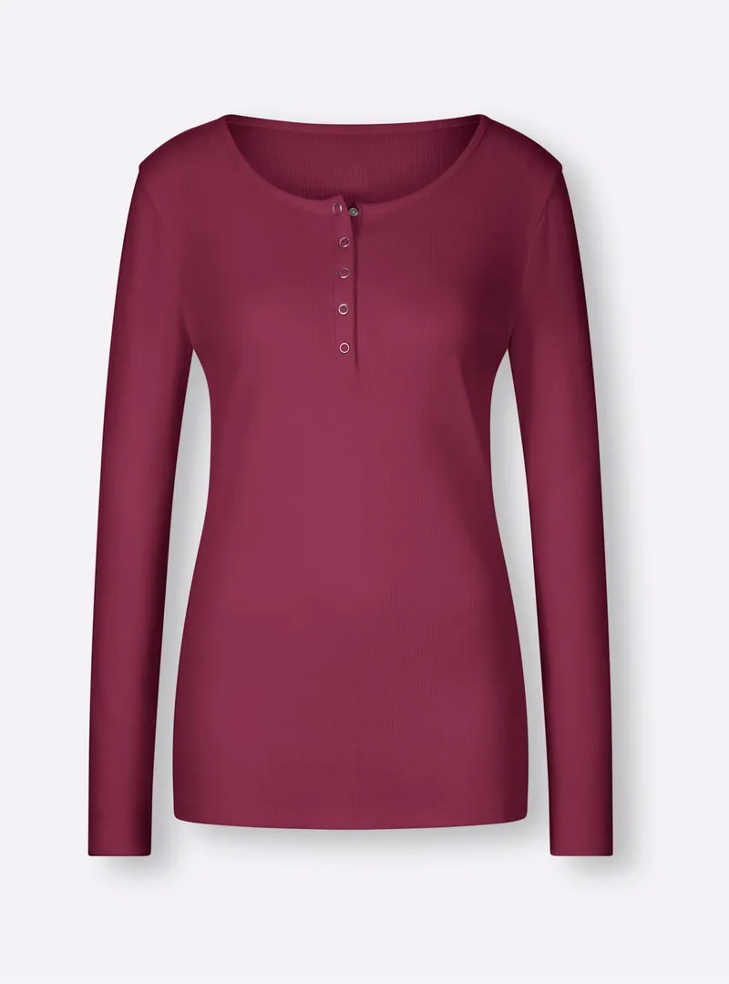 heine Langarmshirt bordeaux, Bordeaux, – Produktbild 1 von 2