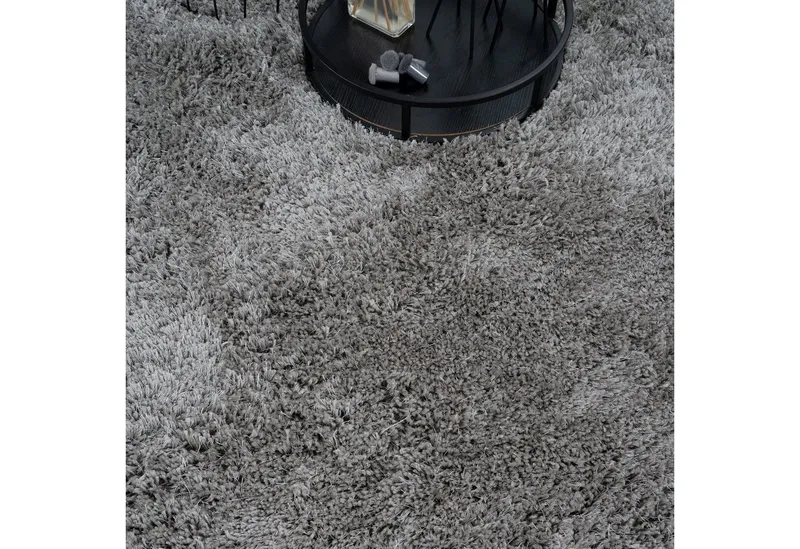Consilio Concept Designteppich MONA Teppich Wohnzimmer Hochflor Shaggy langflorig handgefertigt, Silberfarben, – Produktbild 2 von 5