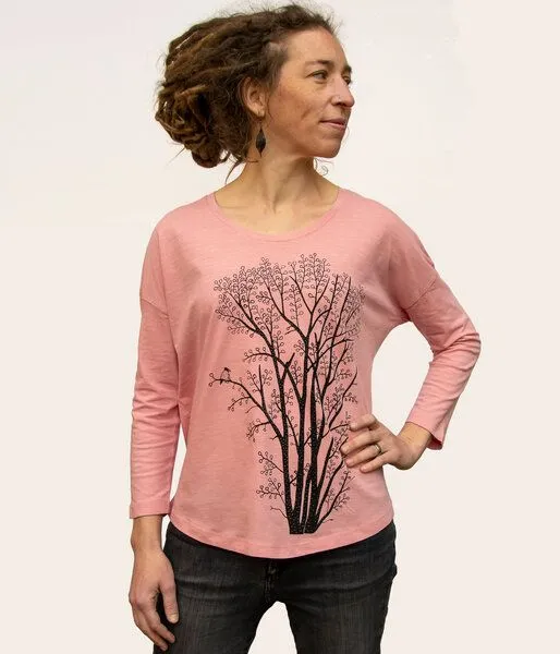 Cmig Cmig Erle mit Elster 3/4-Ärmel-T-Shirt in canyon pink – Produktbild 2 von 4