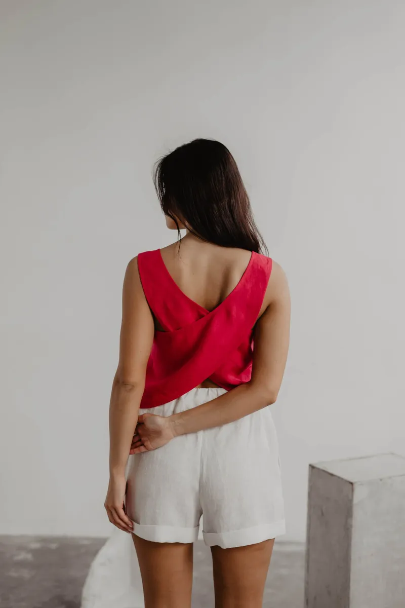 AmourLinen AmourLinen Damen vegan Oberteil Ella Viva Magenta, Dunkelpink, – Produktbild 1 von 2