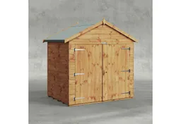 Powersheds Gerätehaus Fahrradschuppen mit Satteldach aus Nut- und Feder Vollholz, BxT: 120x180 cm, (Polyester-verstärkte Dachpappe, gehärtetes Glas, hochwertiges Holz), Hochwertiges Holz – Produktbild 1 von 1