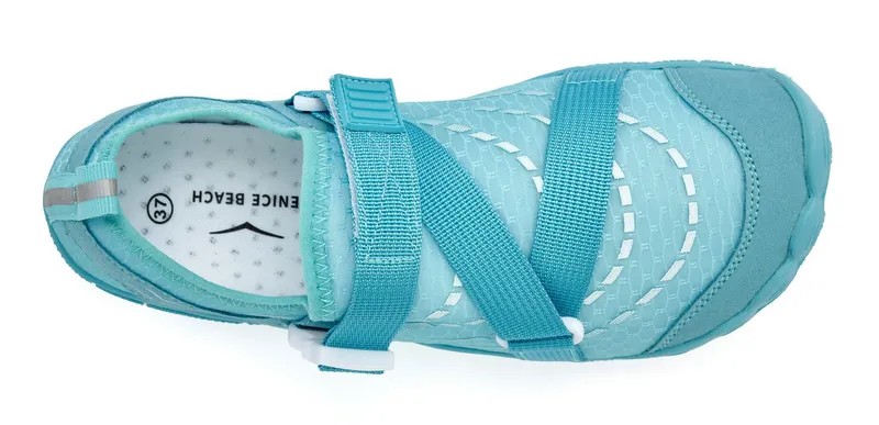 VENICE BEACH VENICE BEACH Badelatsche, Badeschuhe, Badeschlappe, Barfußschuh, leichter Slipper Aquaschuh Wasserschuh schnelltrocknend mit ultraleichter Sohle VEGAN, Grün, – Produktbild 4 von 5