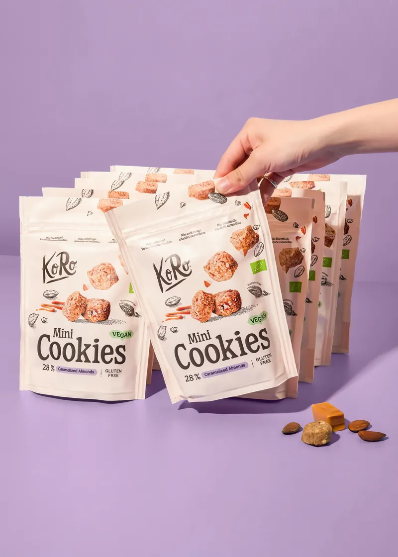 KoRo Bio Mini Cookies Caramelized Almond | 10 x 150 g – Produktbild 3 von 5