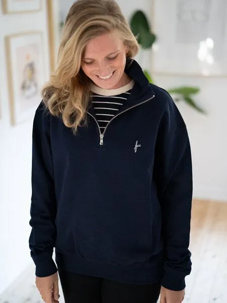 FUXBAU FUXBAU Frauen fux Half Zip Sweater, Navy, – Produktbild 2 von 4