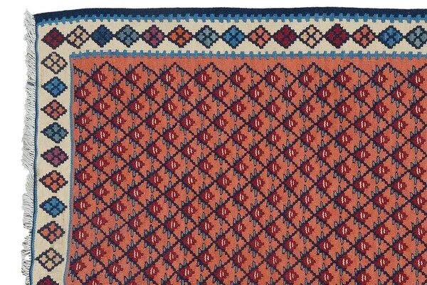 Rugtales Kelim Senneh „Rugtales“ aus Schurwolle, Rosa, – Produktbild 4 von 4