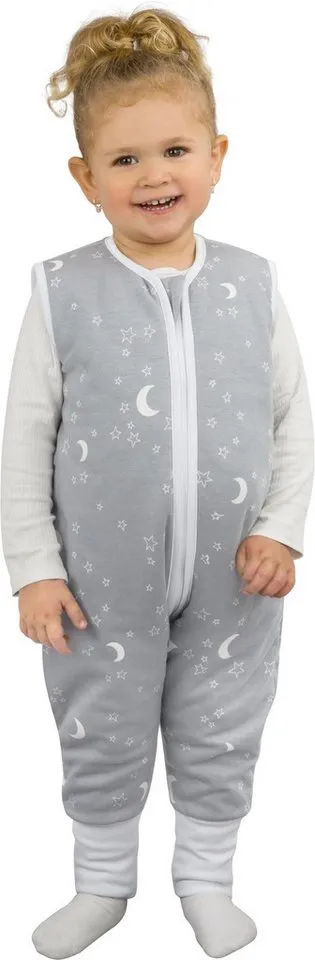 normani Babyschlafsack Baby Schlafsack mit Füßen aus Bio-Baumwolle Nanao, Grau, – Produktbild 3 von 5