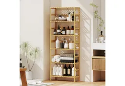 HOMCOM HOMCOM Standregal Badregal Bambus Küchenregal, für Bad, Wohnzimmer, 60 x 26 x 161 cm, 6-stöckiges Bücherregal 1-tlg., höhenverstellbare Regalböden – Produktbild 1 von 1
