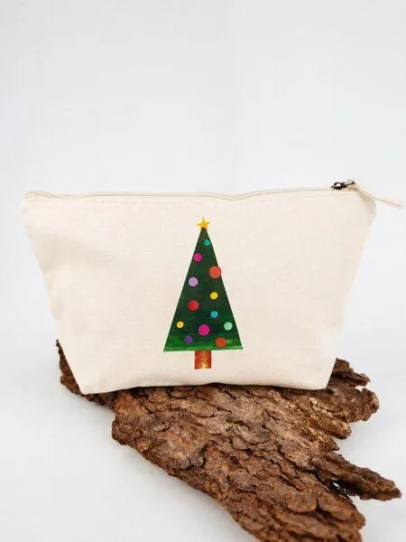 MelaDi MelaDi Accessoire-Tasche aus Biobaumwolle - Größe L Weihnachtsbaum – Produktbild 1 von 3
