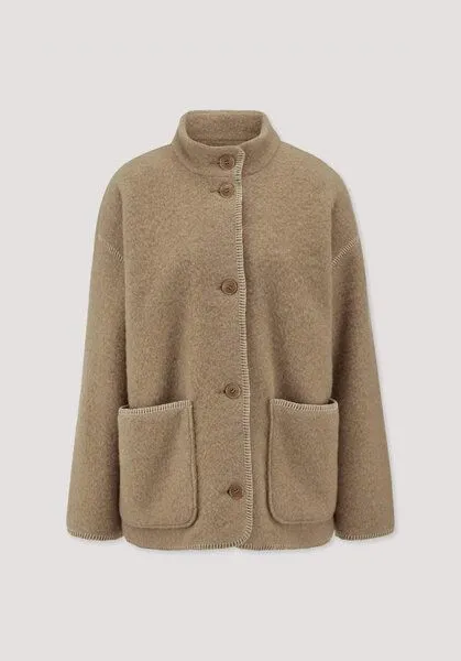 hessnatur hessnatur Wollfleece Jacke Boho Oversize aus reiner Bio-Merinowolle, Camelbraun, – Produktbild 4 von 4
