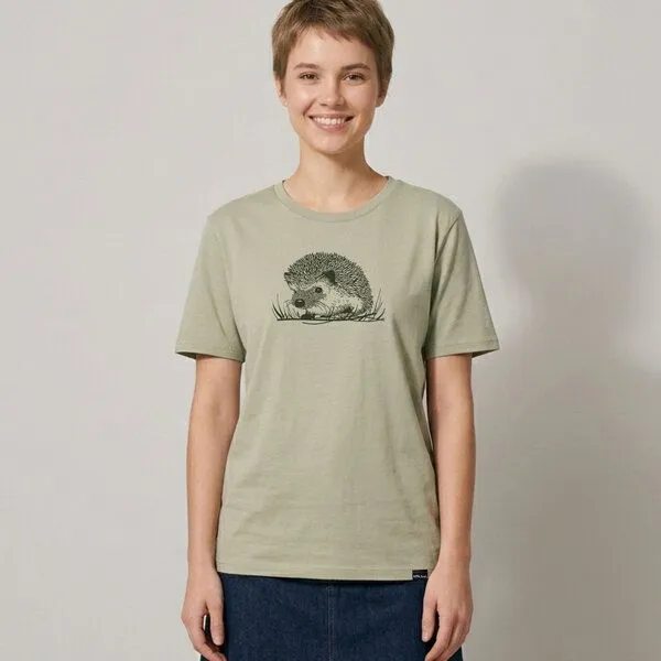 little kiwi little kiwi Unisex T-Shirt Igel, Stone-grün, – Produktbild 1 von 4