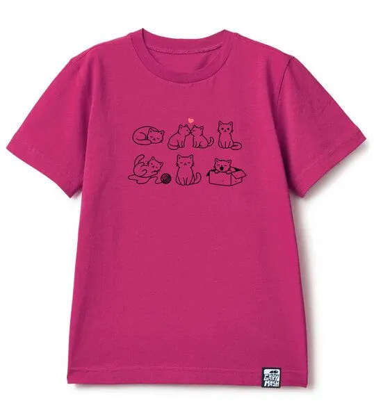 Gary Mash GARY MASH Kinder T-Shirt Kätzchen aus Bio-Baumwolle, Pink, – Produktbild 1 von 2
