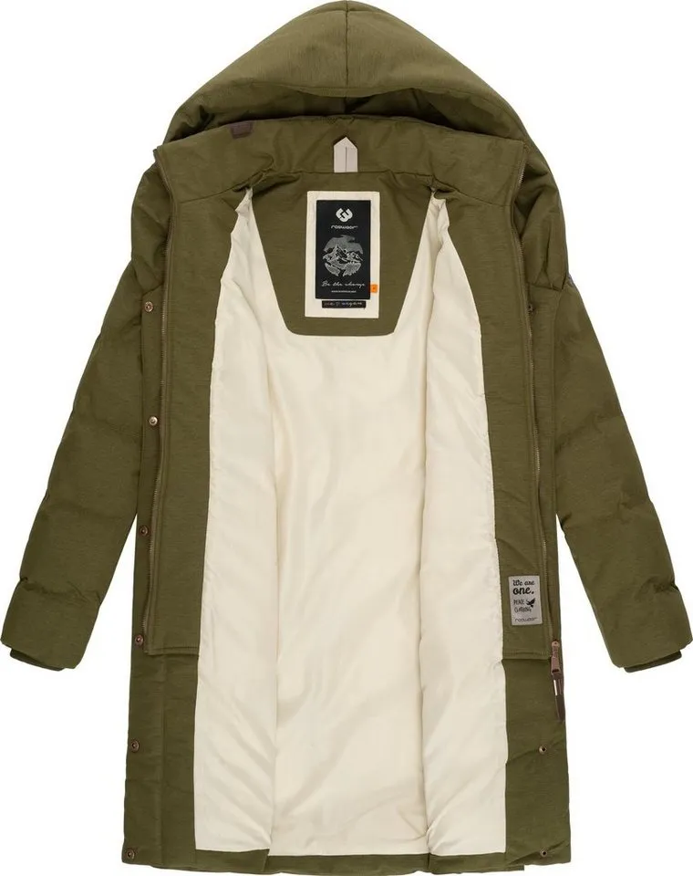 ragwear ragwear Steppmantel Natalka Melange wasserdichter Damen Wintermantel mit gefütterter Kapuze, Grün, – Produktbild 1 von 3