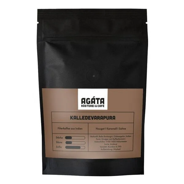 AGÁTA Rösterei & Café AGÁTA Rösterei & Café Kalledevarapura Filterkaffee, ganze Bohne, gemahlen, 250g – Produktbild 1 von 2