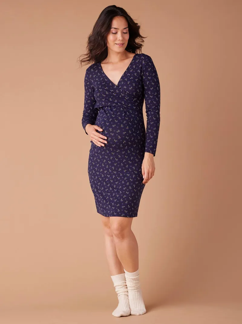 Envie De Fraise Geblümtes Kleid für Schwangerschaft und Stillzeit ENVIE DE FRAISE, Marine, – Produktbild 1 von 4