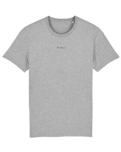 Human Family Human Family Bio Herren Rundhals T-Shirt "Be kind", Grau-meliert, – Produktbild 2 von 3