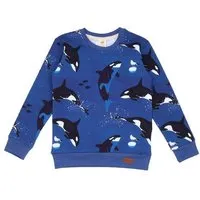 Walkiddy Kinder Sweatshirt GOTS zertifiziert, dunkelblau, Orca-Allover, Bio-Baumwolle, weich – Walkiddy – Produktbild 1 von 1