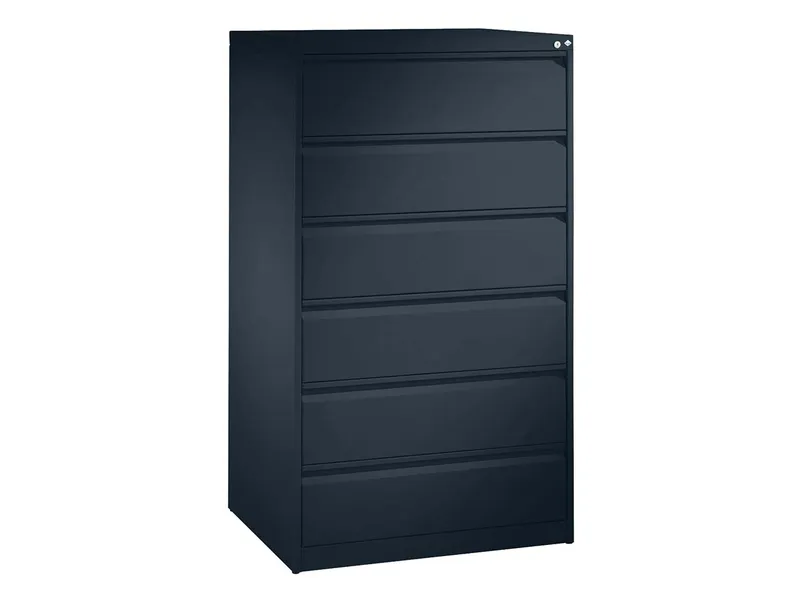 C+P C+P Karteikartenschrank dreibahnig, 6 Schubladen DIN A5 quer anthrazit – Produktbild 2 von 3