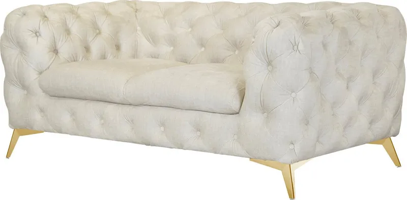 Home affaire Chesterfield-Sofa Glynis, aufwändige Knopfheftung, moderne Chesterfield Optik, Fußfarbe wählbar, Beige, – Produktbild 8 von 8
