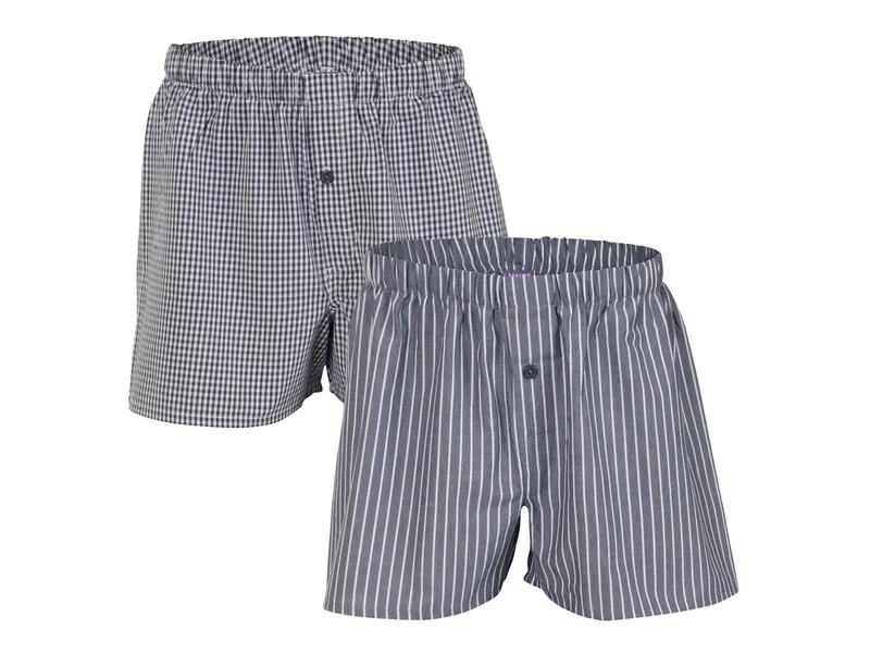 Living Crafts Living Crafts Herren Boxer-Shorts, 2er-Pack (100% Bio-Baumwolle), Grau, – Produktbild 1 von 5