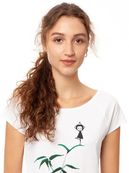 FellHerz FellHerz Damen T-Shirt Yogamädchen, White (weiß), – Produktbild 3 von 5