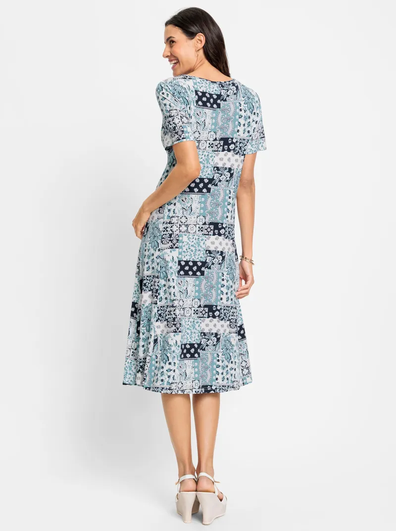Witt Jerseykleid, Marine-ozean-bedruckt, – Produktbild 2 von 2